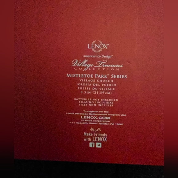 2007 Lenox Village Treasures Collection Mistletoe Park Series Village Church - Picture 4 of 6